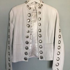 D2K White Leather Jacket